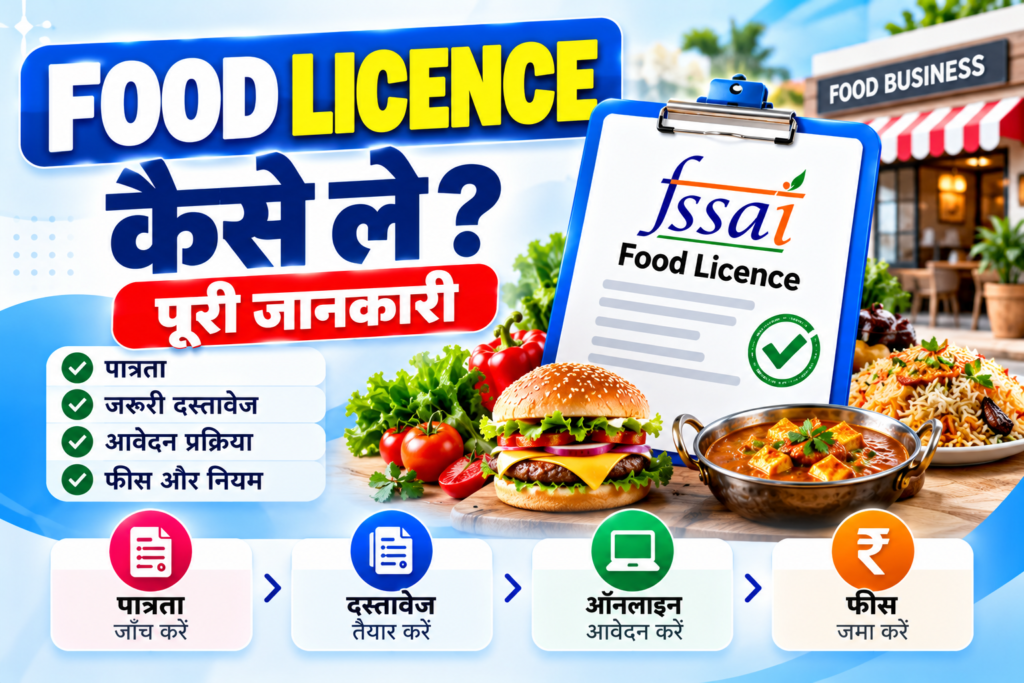 Food Licence Kaise Le – FSSAI लाइसेंस ऑनलाइन आवेदन, दस्तावेज और फीस की जानकारी