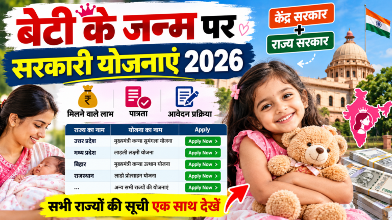 बेटी के जन्म पर सरकारी योजनाएं 2026: लाभ, पात्रता और आवेदन